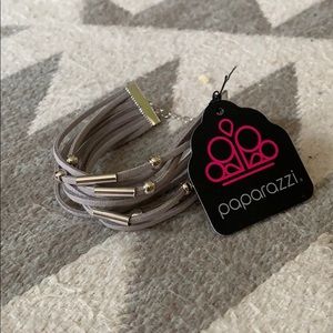 Grey suede adjustable wrap bracelet